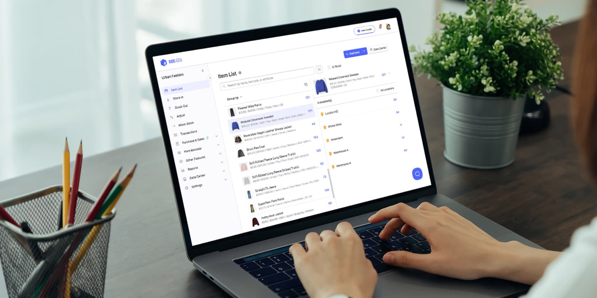 Laptop showing Boxin software